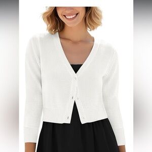 Chic White Women's Cardigan